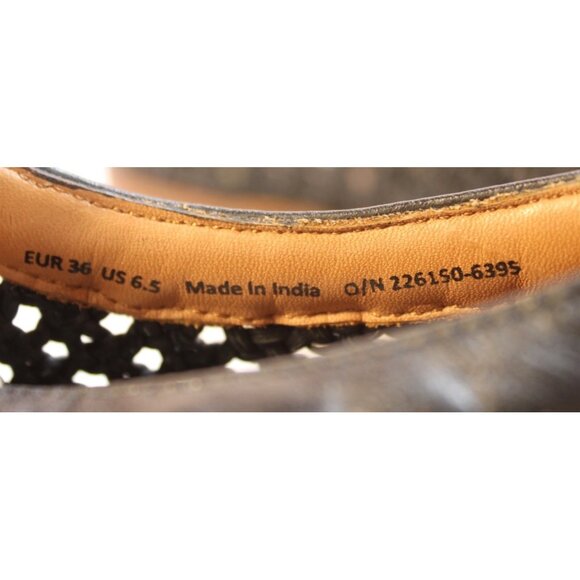 & Other Stories Black Woven Leather Oxford Shoes Lace-Up & Stacked Heel S 6.5 - Picture 7 of 10